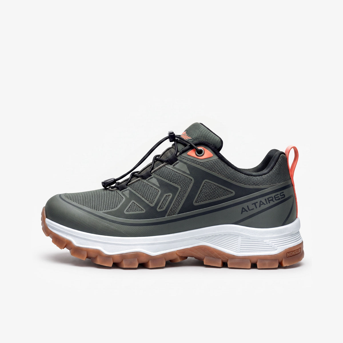 Low Top High-Style Runner/Hiker- Olive/Orange Gum