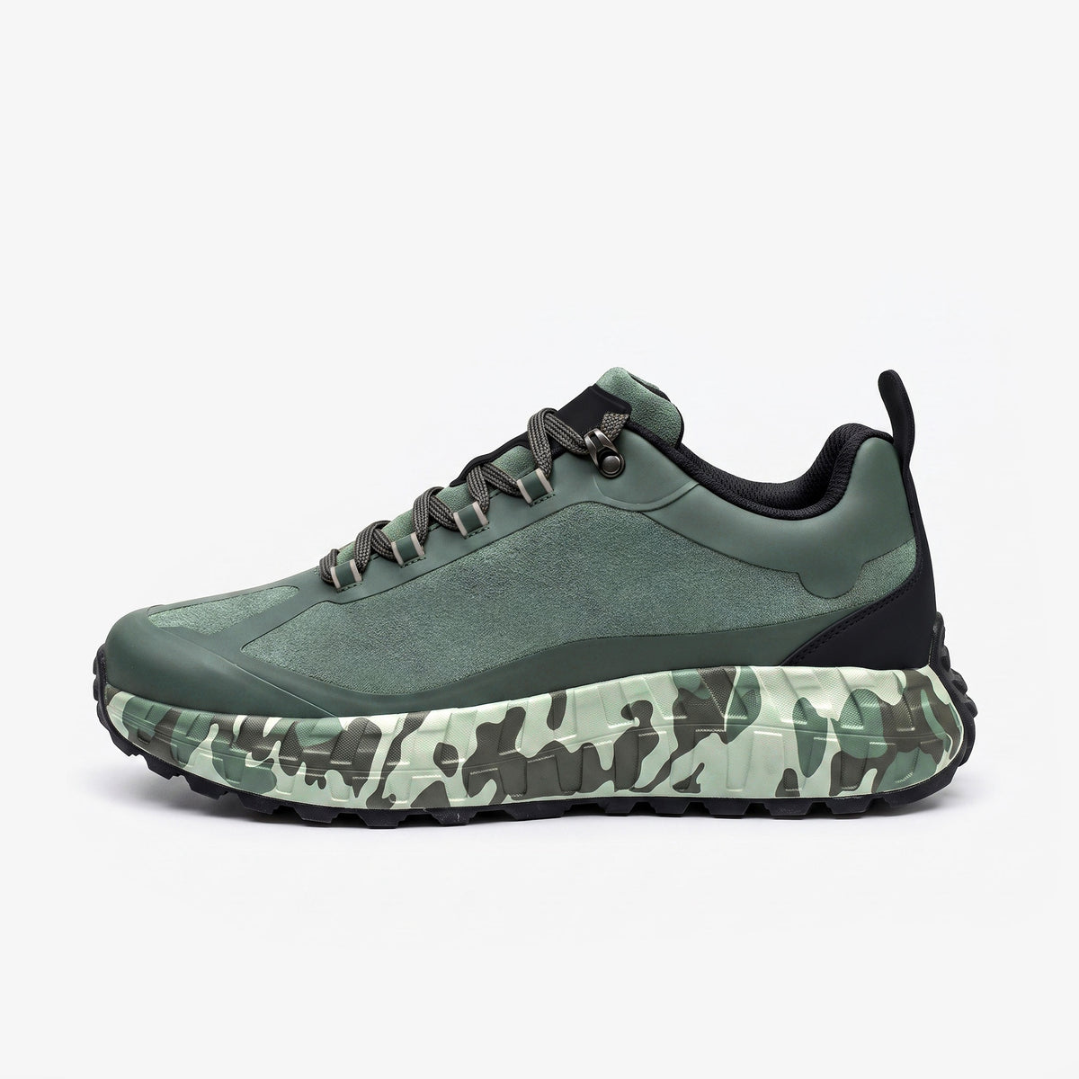 Premium Suede Trail Runner - Olive/Camo